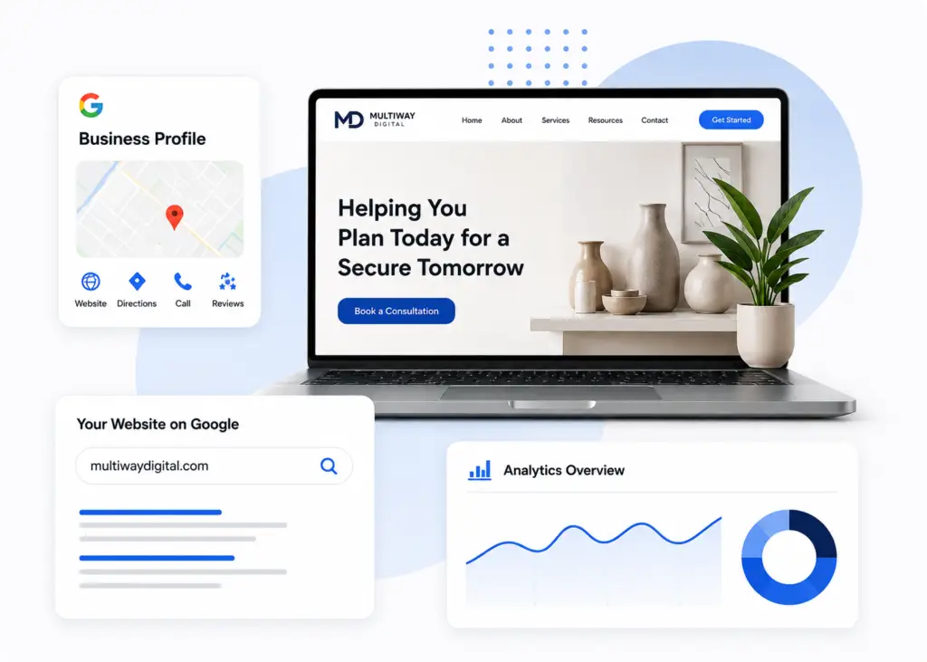 Multiway Digital website design, Google Business Profile, SEO and analytics services